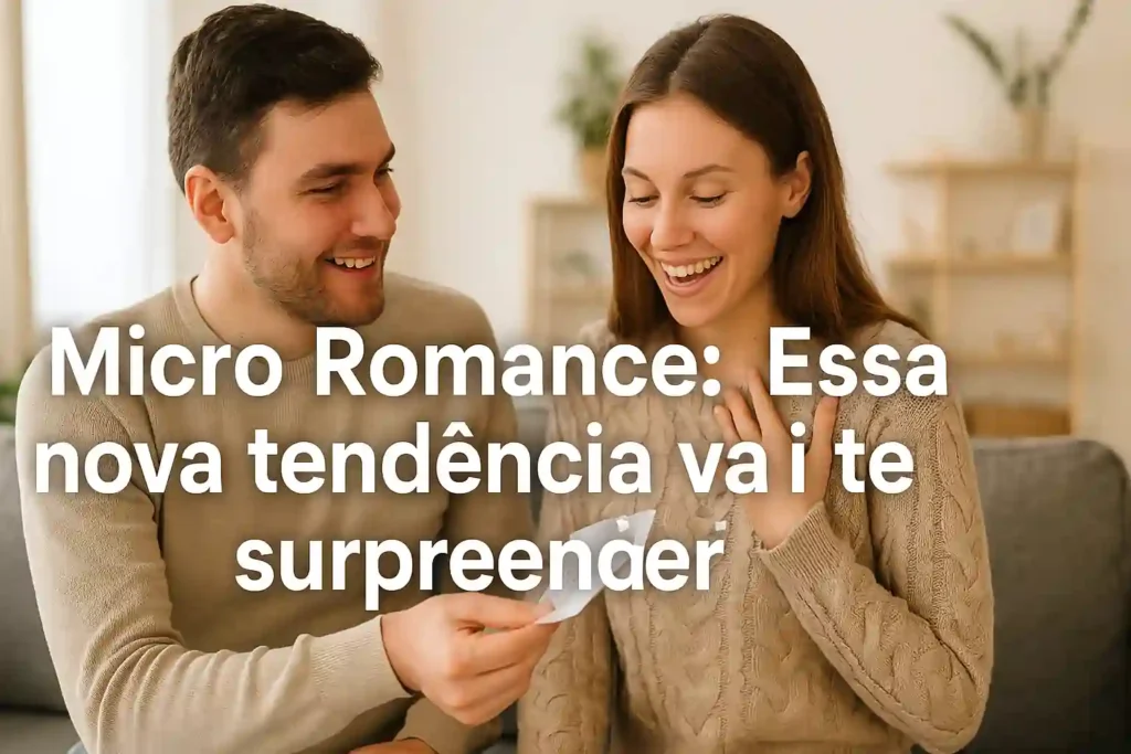 Homem entregando um bilhete carinhoso para uma mulher em um momento íntimo e afetuoso, representando o conceito de micro-romance nos relacionamentos modernos.